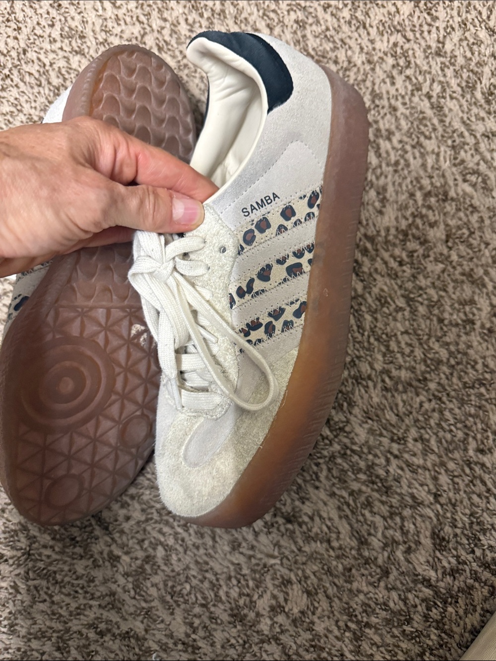Women's Samba Cream & black Suede Athletic Sneakers